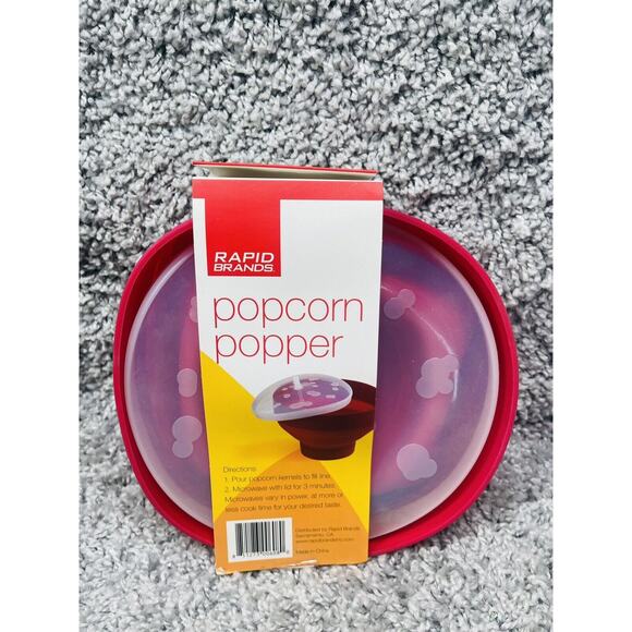 Rapid Brands Popcorn Popper Plastic Red Microwave In Minutes Kitchen Home - Picture 6 of 9
